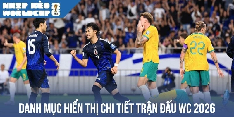 Danh mục hiển thị chi tiết trận đấu WC 2026