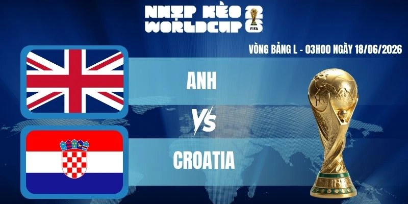 Soi Kèo Worldcup Anh VS Croatia – Bảng L World Cup 03h00 18/06/2026
